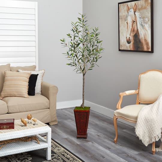 6ft. Olive Artificial Tree in Decorative Planter